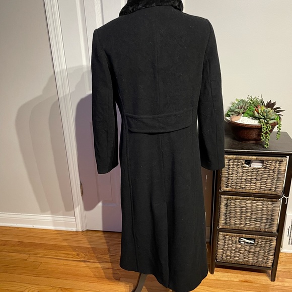 Vintage Wool Cashmere Faux Fur Buttons Fit Flare Long Full Length Formal Evening - Picture 3 of 6